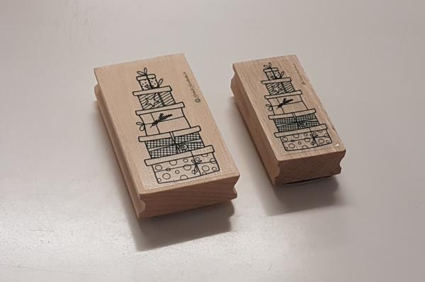 Holzstempel Geschenkturm / Geschenke